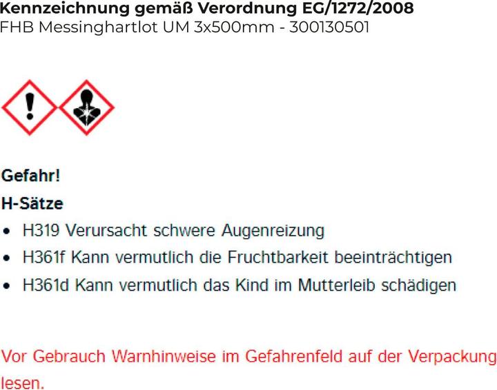 Produktbild Felder Messinghartlot UM 3x500mm L-Cu Zn 40 flu ( 4000872904 )