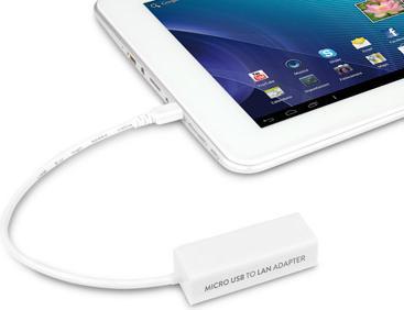 Image du produit Hamlet Le câble adaptateur Micro USB OTG vers LAN se convertit en port RJ-45 Fast Ethernet 10/100 Mbps (RJ45)