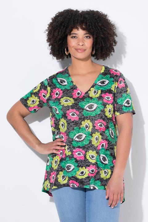 Immagine prodotto Angel of Style T-shirt dal taglio svasato con fantasia floreale a forma di occhi (50)
