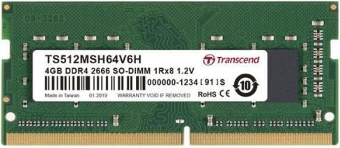 Produktbild Transcend 4GB DDR4 2666 SO-DIMM 1Rx8 1.2V (1 x 4GB, 2666 MHz, DDR4-RAM, SO-DIMM)