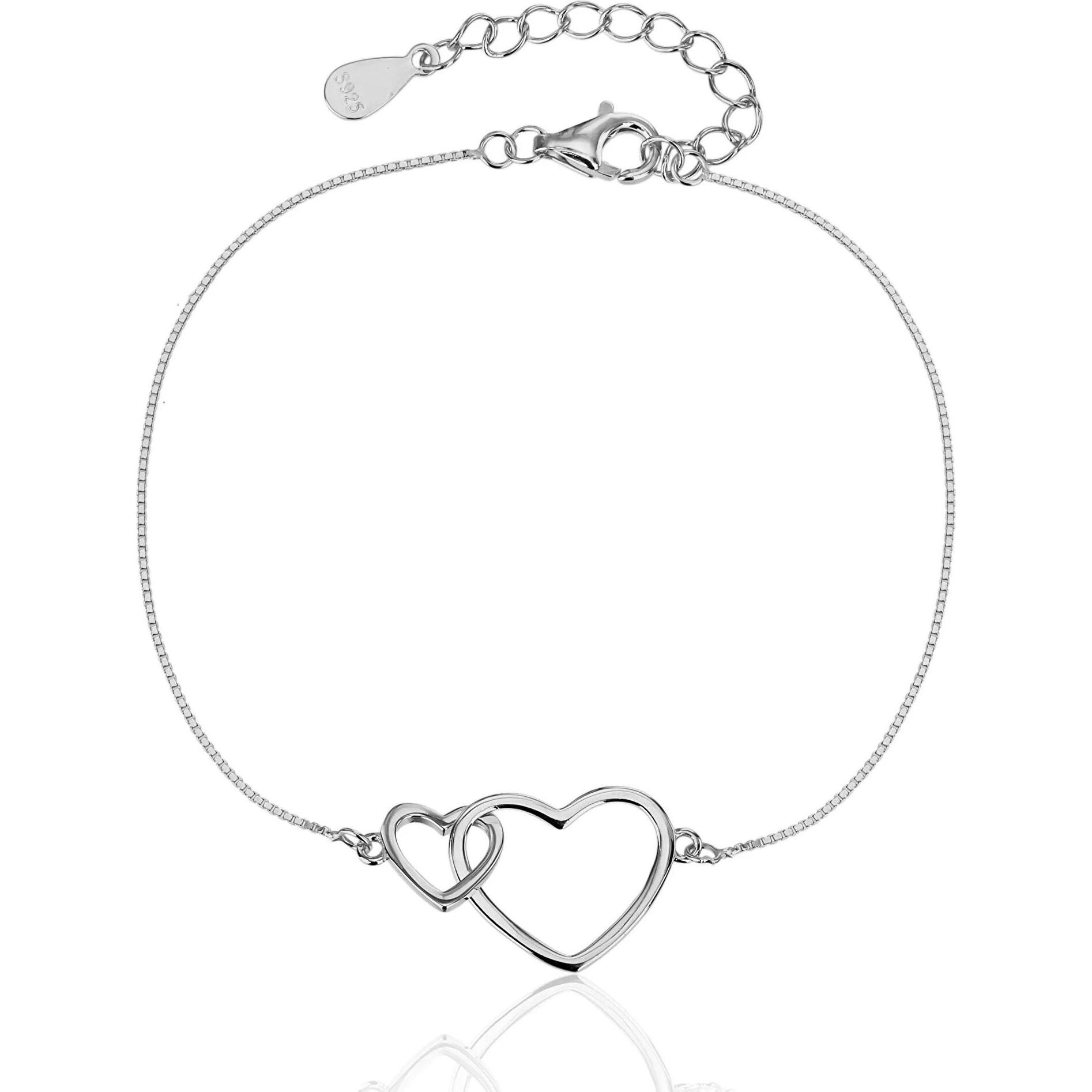 JVD, Bracciale, - Romantic silver bracelet connected hearts SVLB0559XJ60018