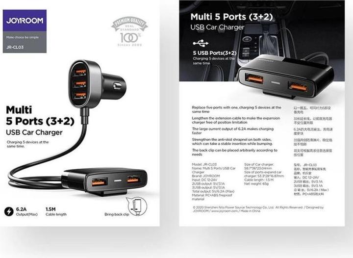 Actual product image Joyroom Multiple Car Charger