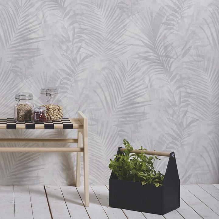 Produktbild A.S. Création Tropical Concret mit Palmenblättern (53 x 1005 cm)