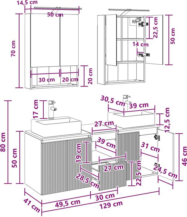 Produktbild vidaXL Modernes Badezimmer-Set