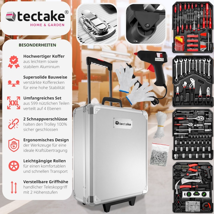Image du produit tectake Boîte à outils sur chariot (1 pièces)
