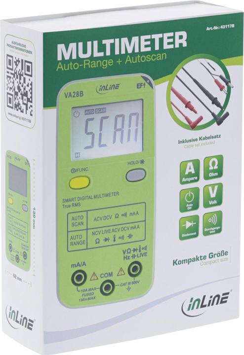 Image du produit InLine Multimètre avec auto-range et auto-scan, format de poche (CAT III 600V)