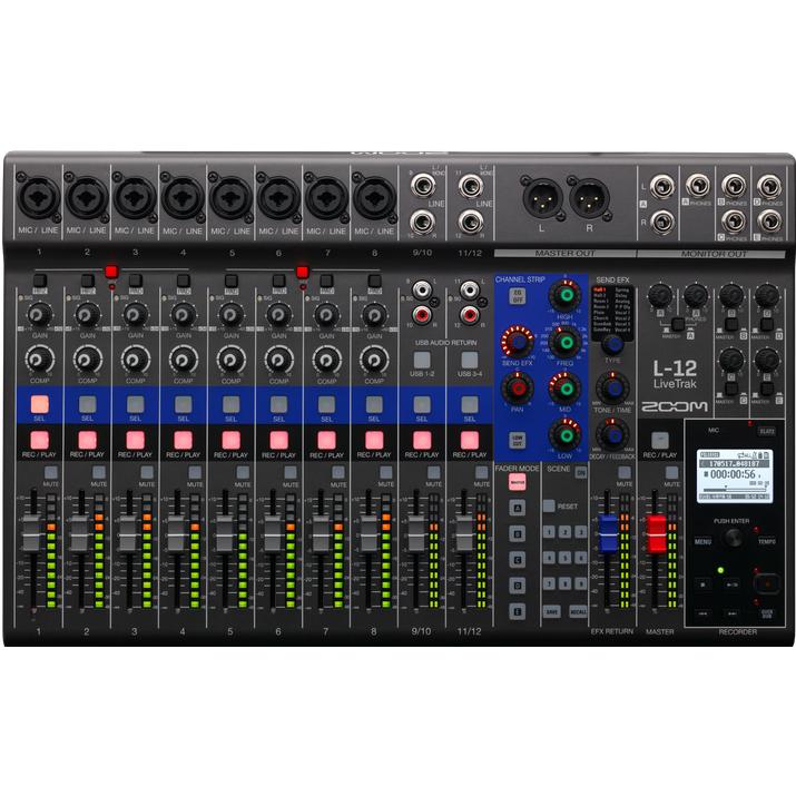 Zoom L-12 LiveTrak (Studio- und Livemixer), Mischpult, Schwarz