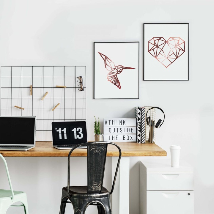 Image du produit Trenddeko Origami colibri - aspect or rose (120 x 150 cm)