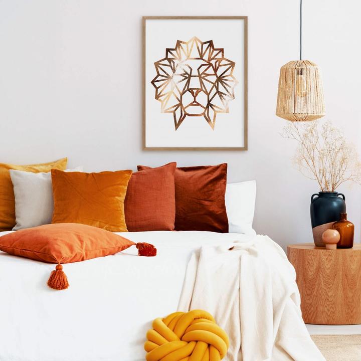 Produktbild Trenddeko Origami Löwenkopf - Kupferoptik (100 x 120 cm)