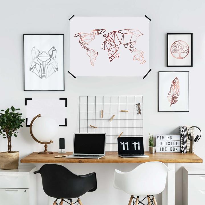 Produktbild Trenddeko Origami Weltkarte - Roségold-Optik (100 x 80 cm)