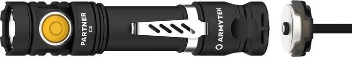Image du produit ArmyTek Partner C2 Magnet USB Lampe torche LED blanche avec clip ceinture, avec étui batterie 1100 (12.35 cm, 1100 lm)