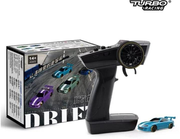 Produktbild Turbo Racing Micro Drift C63 Blau, RTR, 1:76, Fahrzeugtyp: Drift (RTR Ready-to-Run)