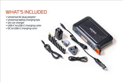 Image du produit Nebo Banque d'alimentation 26 000 mAh Adaptateur de charge USB C pour ordinateur portable (26000 mAh, 94.90 Wh)
