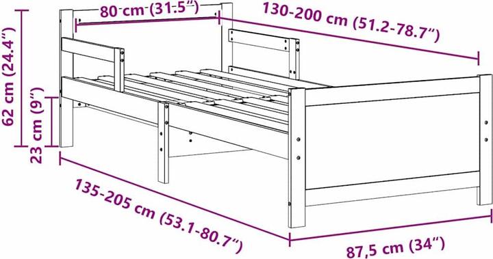 Image du produit vidaXL Moderner Bettrahmen (80 x 200 cm)