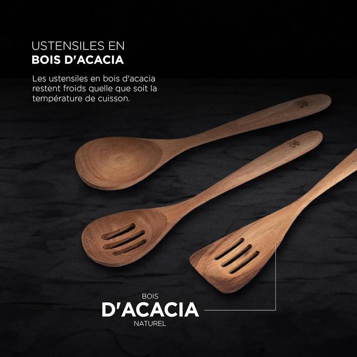 Produktbild MasterPRO Komplettes Kochset mit Keramikbeschichtung, Acacia-Griffen, für alle Herdarten, PFAS-frei (Bratpfanne, Kochtopf)