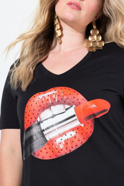 Immagine prodotto Miamoda T-shirt dal taglio svasato con design con rossetto (58)