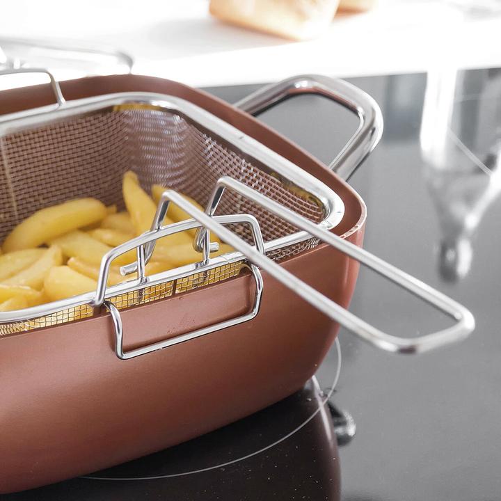 Produktbild InnovaGoods Schmorpfanne mit Zubehör - Kupfer (Bräter + Schmortopf, Keramik, Aluminium)