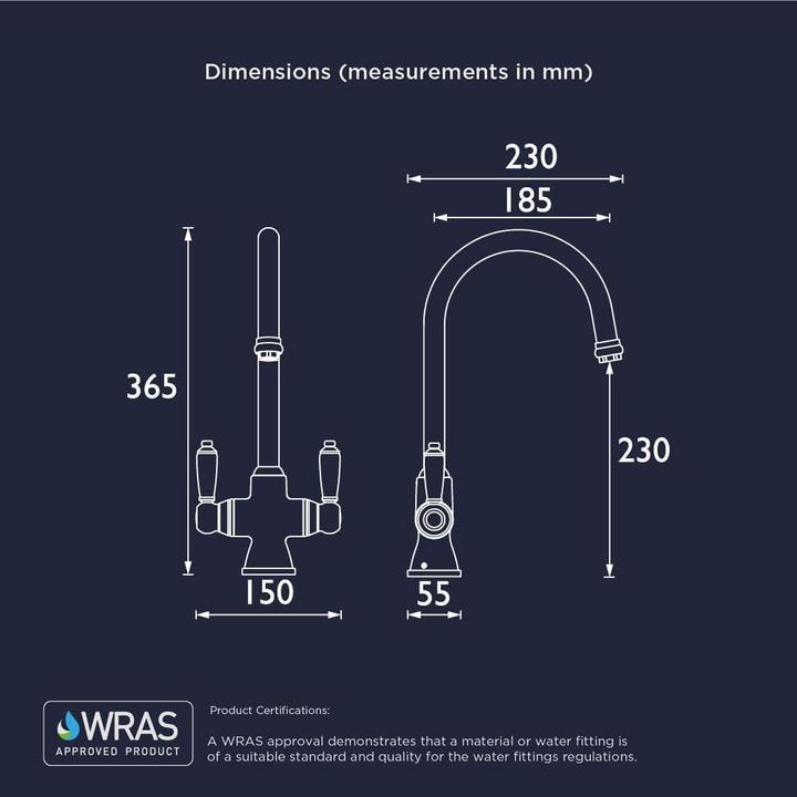 Image du produit Bristan Robinets mélangeurs à double poignée avec installation facile par le dessus