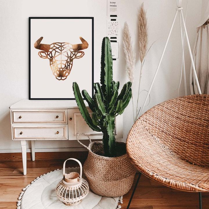 Immagine prodotto Trenddeko Testa di toro origami - look in rame (40 x 50 cm)