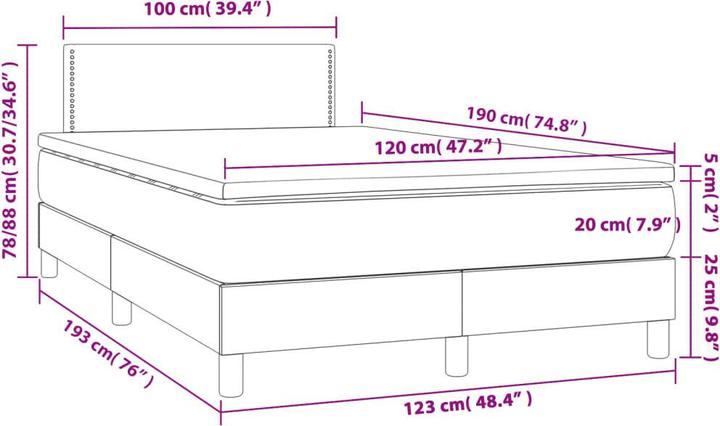 Produktbild vidaXL Boxspringbett (120 x 190 cm)