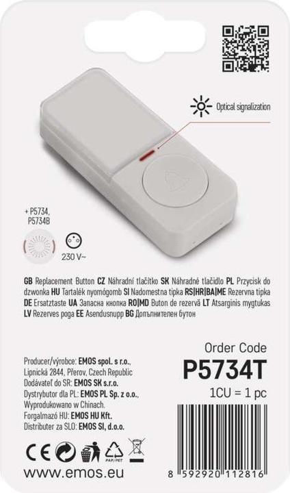 Produktbild Emos Ersatztaste für Drahtlose Türklingel P5734, P5734B