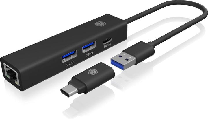 Produktbild Icy Box IB-HUB1439-LAN (USB-A, USB-C, 4 Ports)