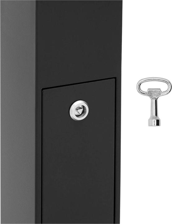 Actual product image Ulsonix Outdoor Standing Ashtray - for outdoors & indoors - lockable - 21.5 x 21.5 x 120.5 cm