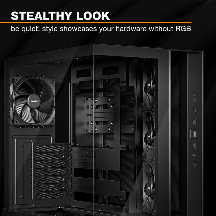 Actual product image be quiet! Light Base 500 Schwarz Midi Tower Gaming Gehäuse mit Seitenfenster (ATX, mATX, Mini-ITX)