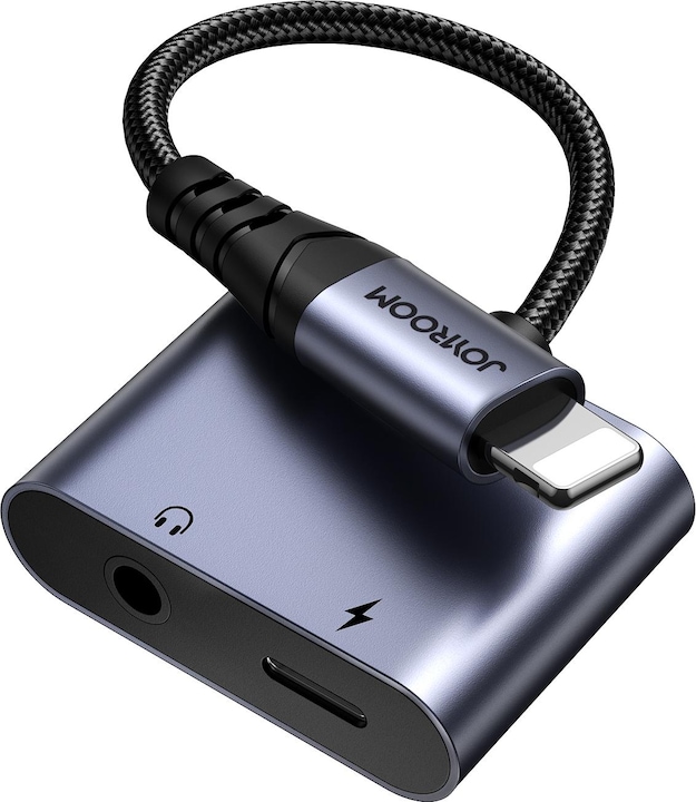 Image du produit Joyroom SY-L01 Adaptateur DAC Lightning vers Lightning / mini jack 3,5 mm 2en1 - noir (Lightning, Jack 3.5mm)
