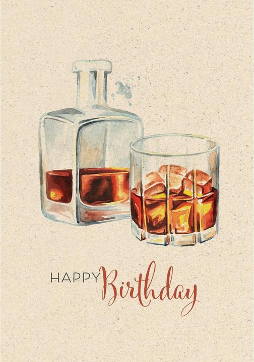 Geburtstagskarte Whiskey 17.5 x 12.2 cm (1 Stk.)