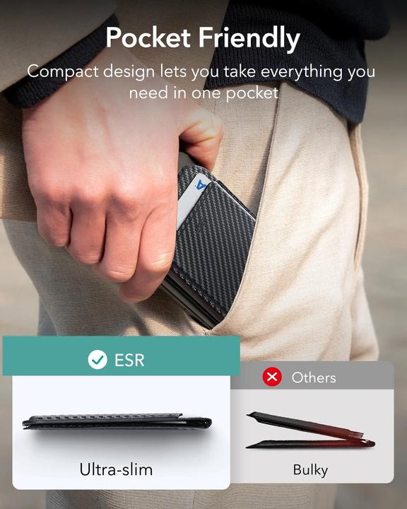 Actual product image ESR Classic Magnetic Wallet Stand, Caramel Brown