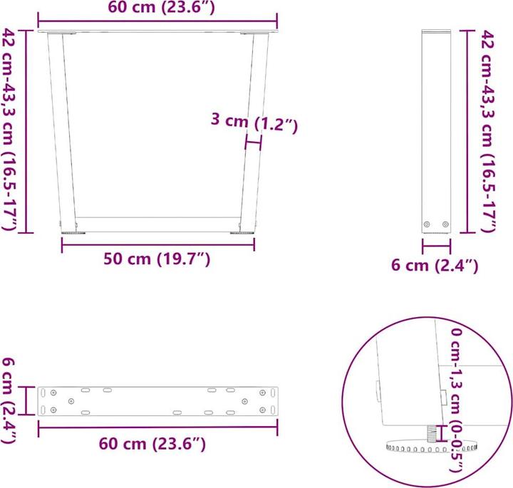 Image du produit vidaXL Couchtischbein