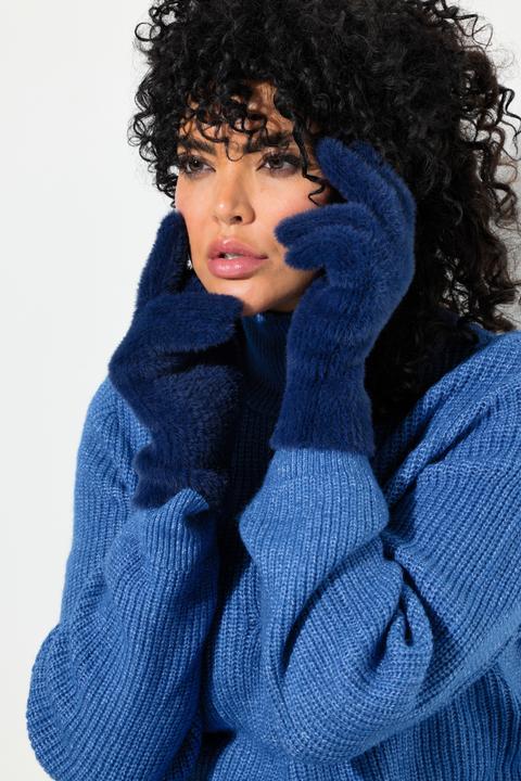Actual product image Ulla Popken Fluffy Ribbed Knit Gloves