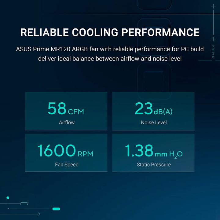 Productafbeelding ASUS Prime MR120 ARGB Reverse Fan (120 mm, 3 x)