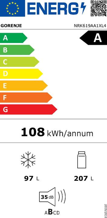 Energie-Label Gorenje KühGefKo NRK 619 AA1XL4 A (304 l)