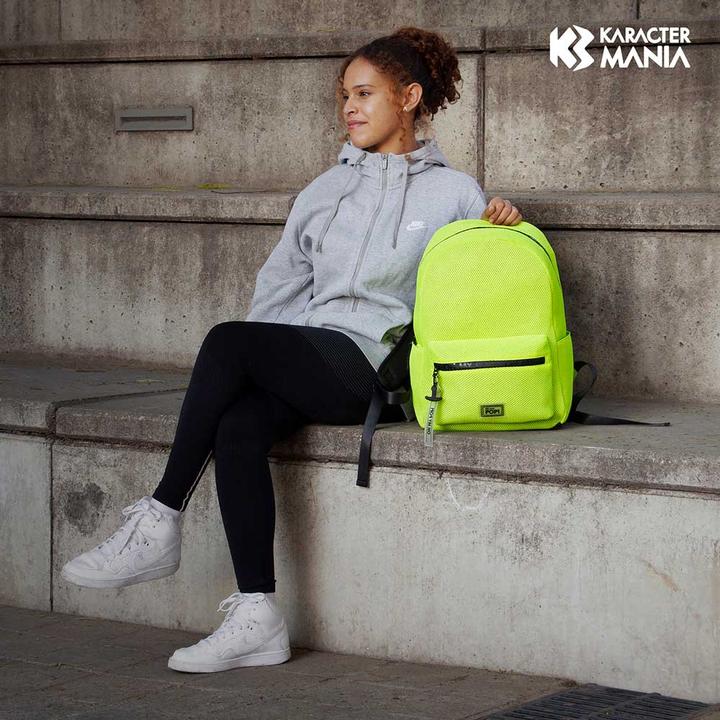 Actual product image Oh My Pop! Mesh Backpack Yellow Neon