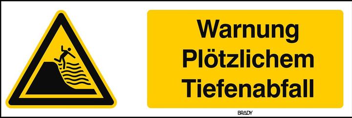 Productafbeelding Brady W/W066/DE374/PP-450X150-1, ISO Veiligheidslabels - Waarschuwing voor plotselinge dieptedaling