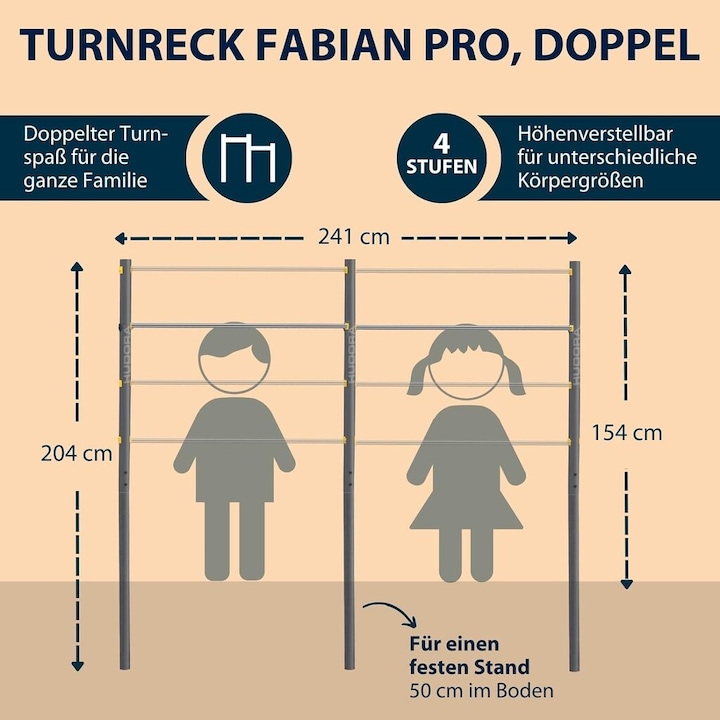 Immagine prodotto Hudora Barra da ginnastica doppia Fabian Pro