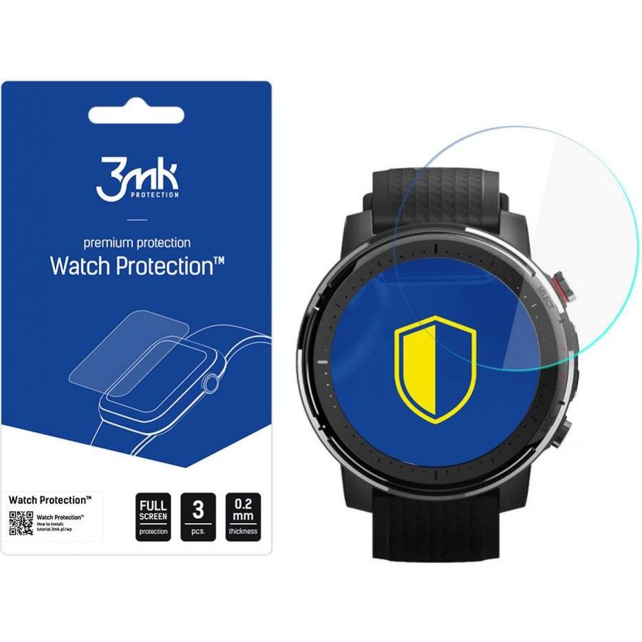 3MK Hybrid Glass Uhrenschutz Für Xiaomi Stratos 3, Smartwatch Zubehör, Grau