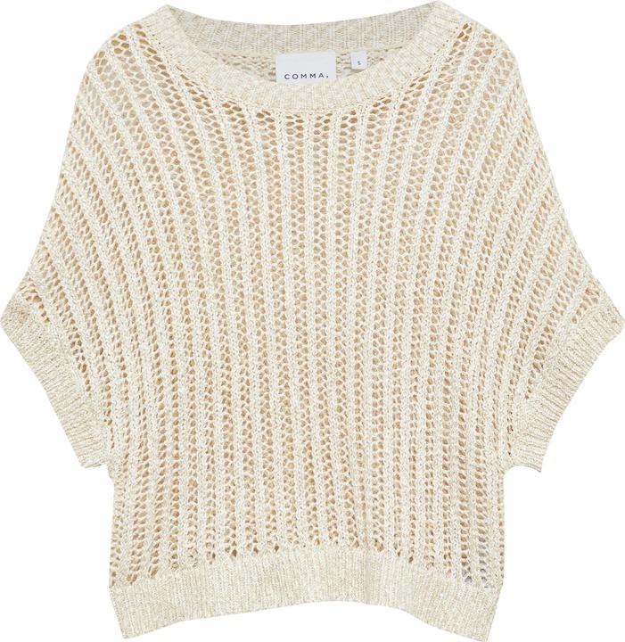 Produktbild Comma Häkelstricktop mit tonalen Baby-Pailletten (S)