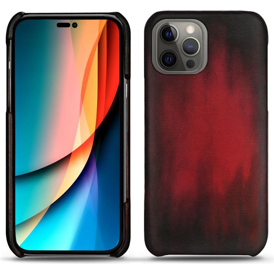 Noreve Lederschutzhülle (Apple iPhone 14 Pro), Smartphone Hülle, Rot