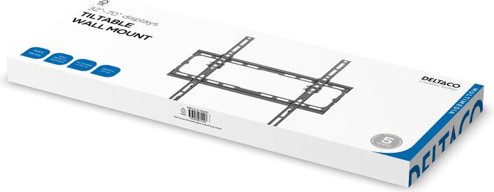 Actual product image Deltaco Wall mount, tilt, 32-70", 45 kg (Wall, 45 kg, 32" - 70")