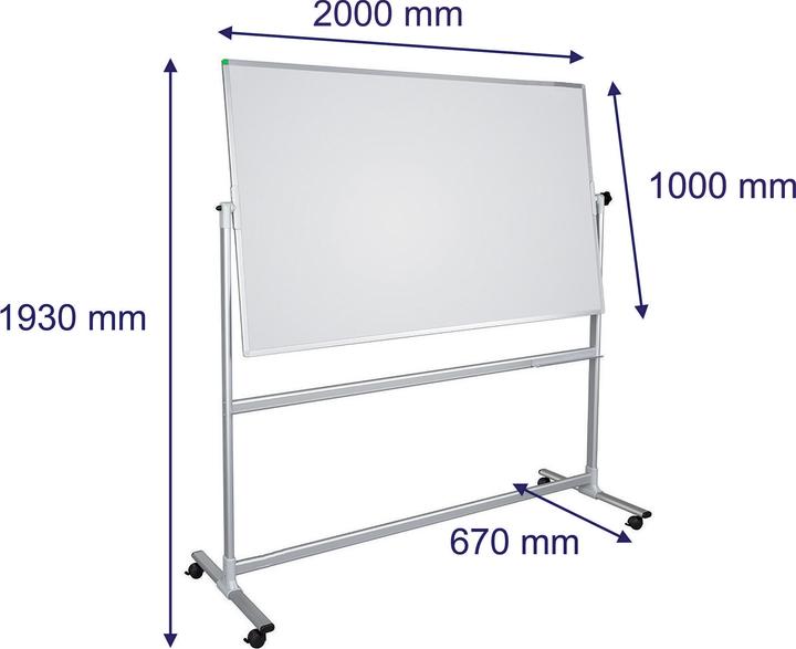 Produktbild Franken Whiteboard Mobil mit Drehfunktion U-Act!Line Stahl (200 x 100 cm)