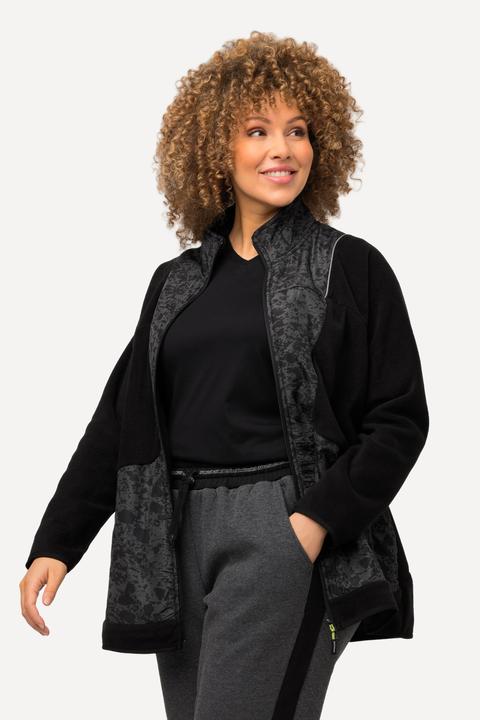 Produktbild Ulla Popken Fleecejacke, Color-Paspel, Stehkragen, 2-Wege-Zipper (46, 48)