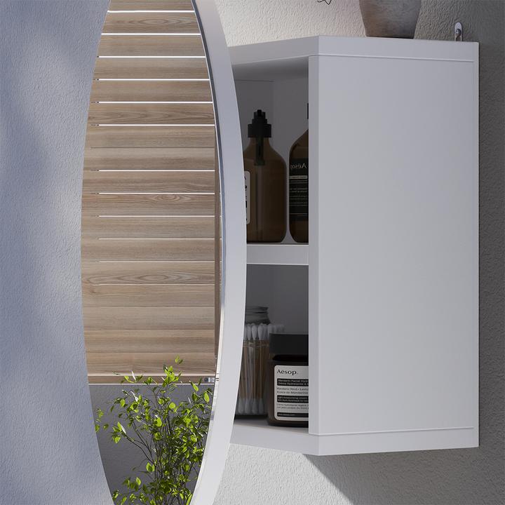 Actual product image Vicco Bathroom mirror cabinet Loki, White, 50 x 50 cm with 2 compartments