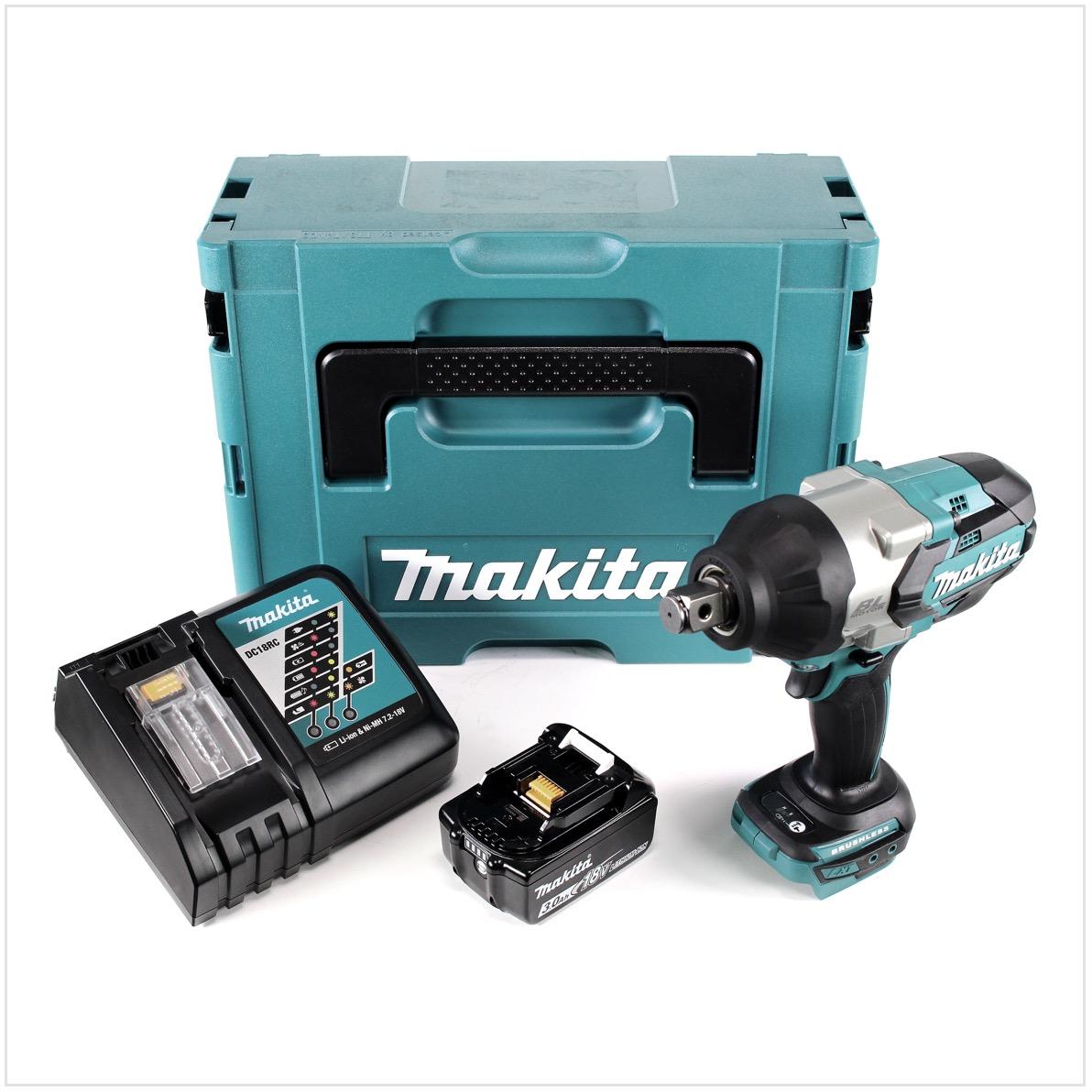 Thumbnail - Makita, Bohrmaschine + Akkuschrauber, DTW 1001 RF1J Akku Schlagschrauber 18V 3/4“ 1050Nm Brushless + 1x Akku 3,0Ah + Lad...