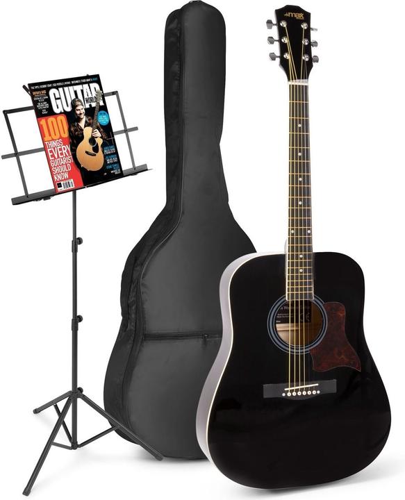 Produktbild Max Music Akustikgitarre für Anfänger - Solojam Western Gitarre - inkl. (Akustik Gitarre, Ahorn, Lindenholz)