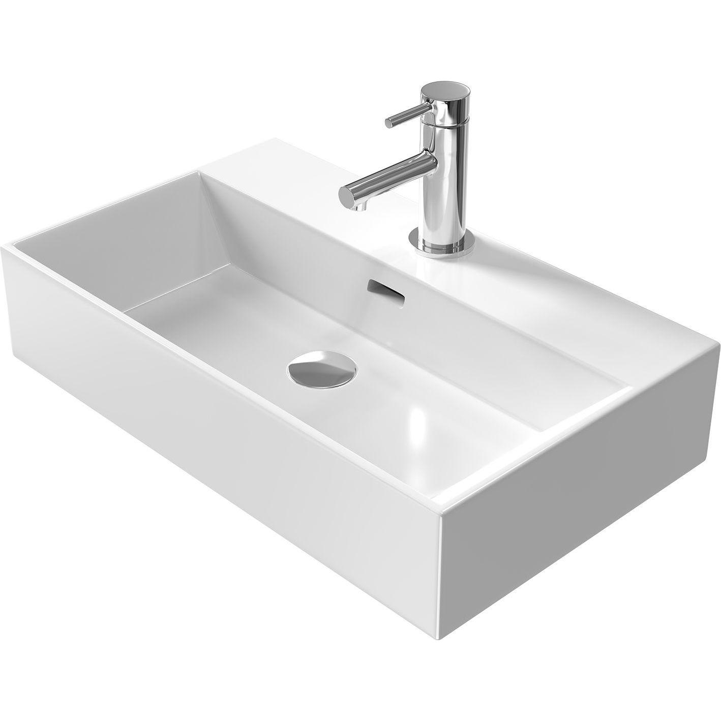 Emke, Waschbecken, Aufsatzwaschbecken Keramik Waschbecken Eckiger Hängewaschbecken Waschtisch, Modernes Design für (360 ...