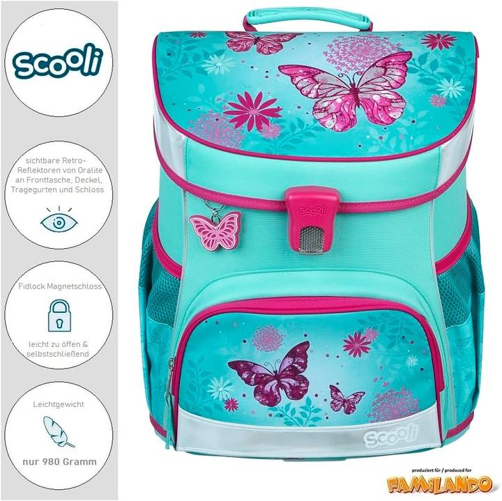 Actual product image Familando Girls' school satchel, 5-piece set (18 l)