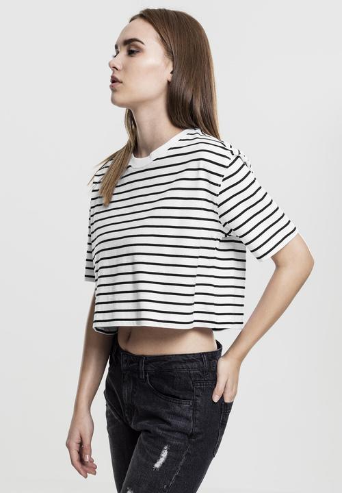 Produktbild Urban Classics Ladies Short Striped Oversized Tee (S)